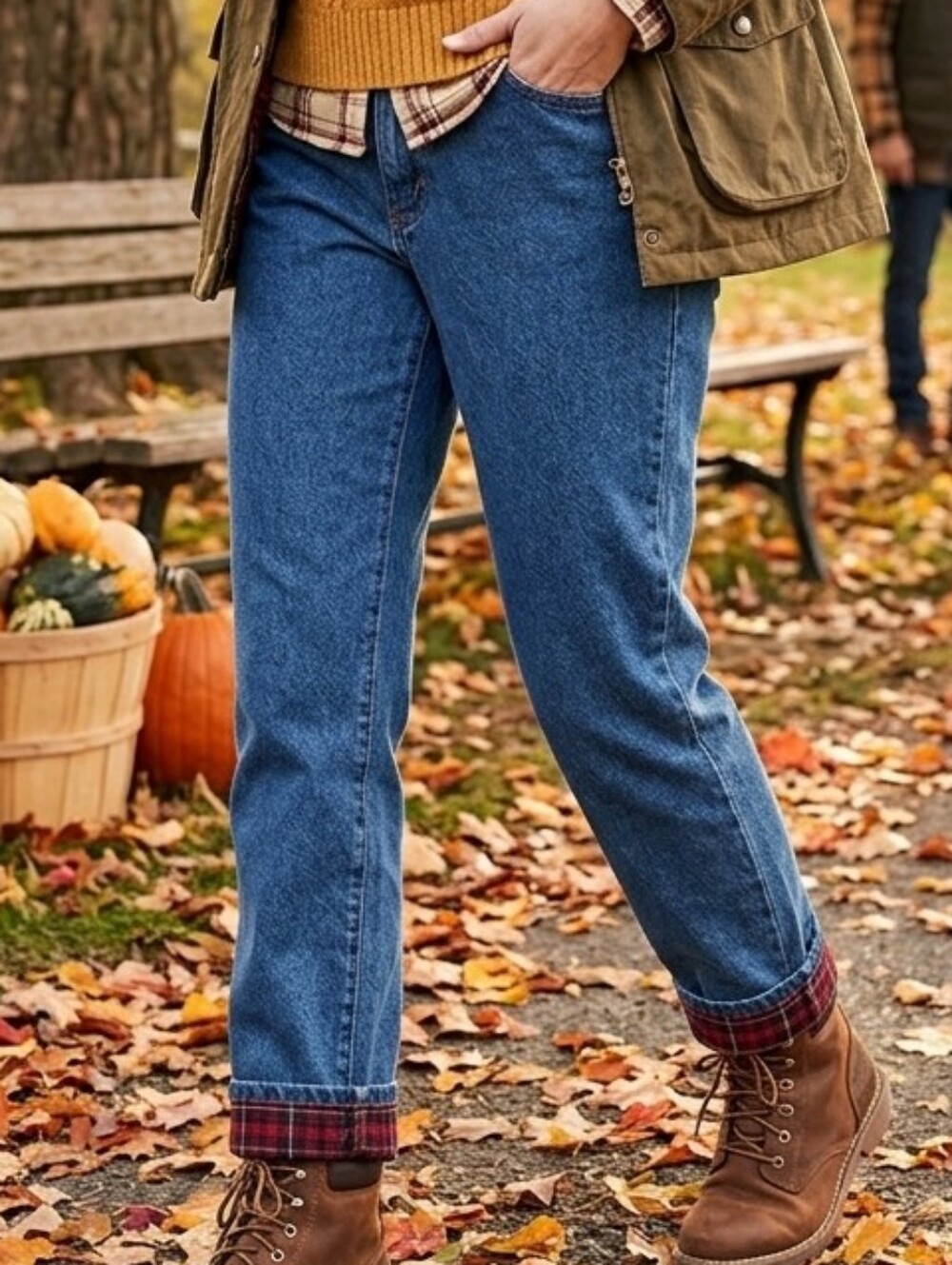 NWT Cabela’s Casuals Flannel Lined Straight Leg Jeans Indigo Sz 10 Short
